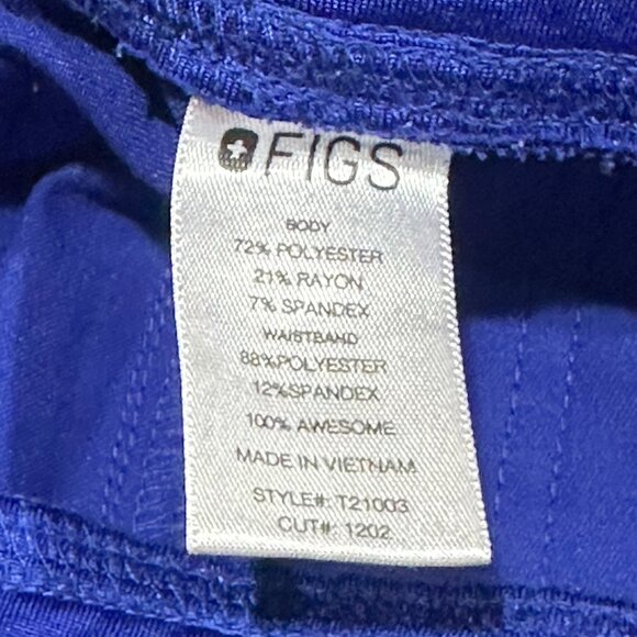 FIGS Scrubs Set Catarina Top Livingston Basic Pants Royal Blue Small Medical - Picture 11 of 11